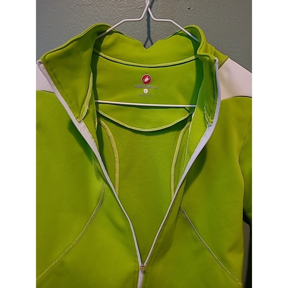Castelli Women's Thermal Cycling Full Zip Long Sleeve Jersey Size Large Green - Picture 5 of 8